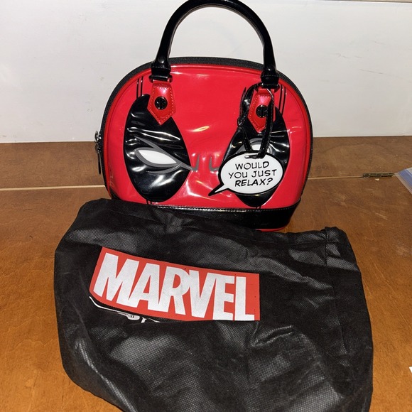 Loungefly Handbags - Loungefly‎ x Deadpool Mini Dome Bag Marvel Purse Handbag Red Black